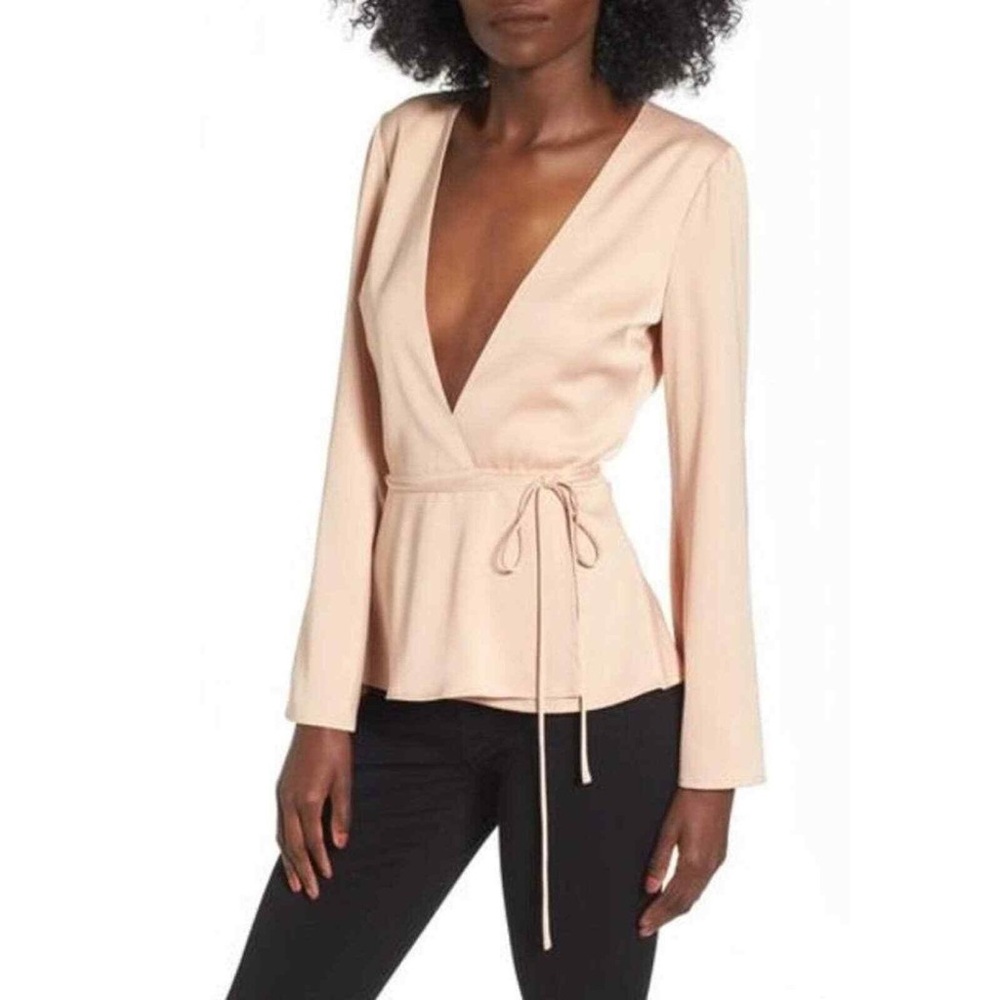 Elegant Cream Wrap Top